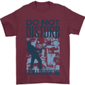Fishing Do Not Disturb Funny Fisherman Mens T-Shirt Cotton Gildan Maroon
