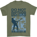 Fishing Do Not Disturb Funny Fisherman Mens T-Shirt Cotton Gildan Military Green