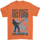 Fishing Do Not Disturb Funny Fisherman Mens T-Shirt Cotton Gildan Orange