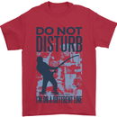 Fishing Do Not Disturb Funny Fisherman Mens T-Shirt Cotton Gildan Red