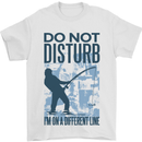 Fishing Do Not Disturb Funny Fisherman Mens T-Shirt Cotton Gildan White