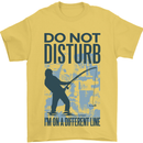 Fishing Do Not Disturb Funny Fisherman Mens T-Shirt Cotton Gildan Yellow