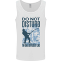 Fishing Do Not Disturb Funny Fisherman Mens Vest Tank Top White