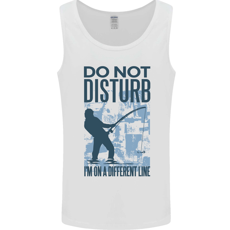 Fishing Do Not Disturb Funny Fisherman Mens Vest Tank Top White