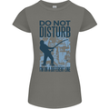 Fishing Do Not Disturb Funny Fisherman Womens Petite Cut T-Shirt Charcoal