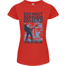 Fishing Do Not Disturb Funny Fisherman Womens Petite Cut T-Shirt Red