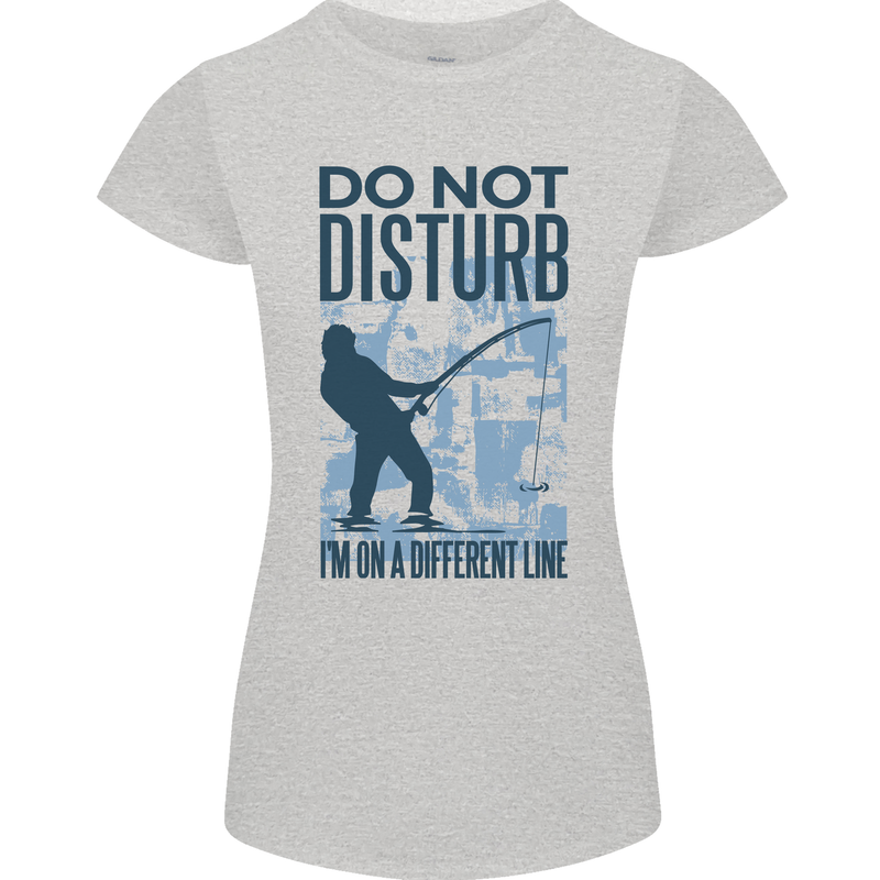 Fishing Do Not Disturb Funny Fisherman Womens Petite Cut T-Shirt Sports Grey