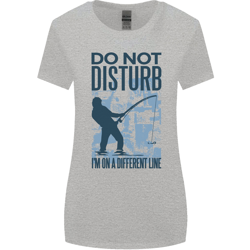 Fishing Do Not Disturb Funny Fisherman Womens Wider Cut T-Shirt Sports Grey
