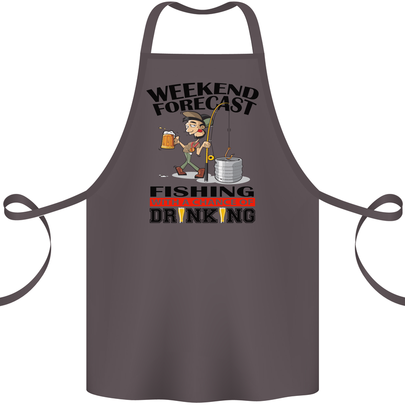 Fishing Fisherman Forecast Alcohol Beer Cotton Apron 100% Organic Dark Grey
