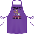 Fishing Fisherman Forecast Alcohol Beer Cotton Apron 100% Organic Purple
