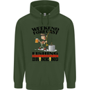 Fishing Fisherman Forecast Alcohol Beer Mens 80% Cotton Hoodie Forest Green