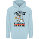 Fishing Fisherman Forecast Alcohol Beer Mens 80% Cotton Hoodie Light Blue