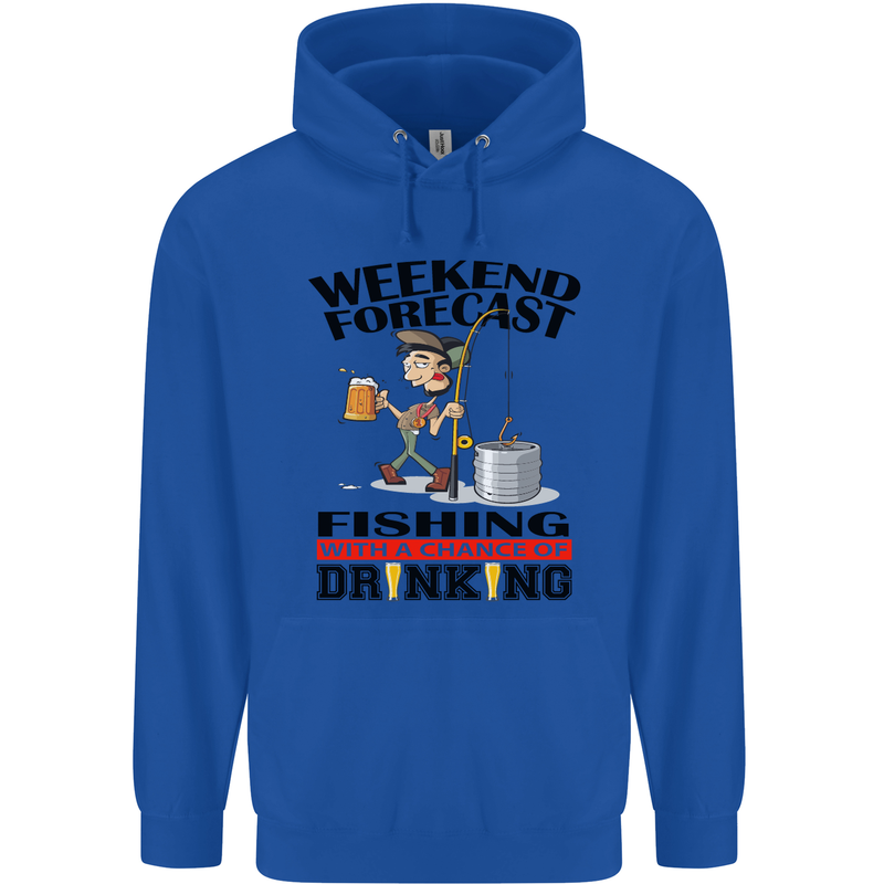 Fishing Fisherman Forecast Alcohol Beer Mens 80% Cotton Hoodie Royal Blue
