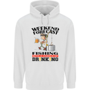 Fishing Fisherman Forecast Alcohol Beer Mens 80% Cotton Hoodie White
