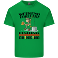 Fishing Fisherman Forecast Alcohol Beer Mens Cotton T-Shirt Tee Top Irish Green