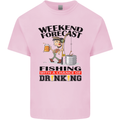 Fishing Fisherman Forecast Alcohol Beer Mens Cotton T-Shirt Tee Top Light Pink