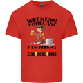 Fishing Fisherman Forecast Alcohol Beer Mens Cotton T-Shirt Tee Top Red