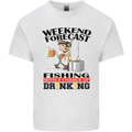 Fishing Fisherman Forecast Alcohol Beer Mens Cotton T-Shirt Tee Top White