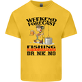 Fishing Fisherman Forecast Alcohol Beer Mens Cotton T-Shirt Tee Top Yellow
