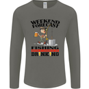 Fishing Fisherman Forecast Alcohol Beer Mens Long Sleeve T-Shirt Charcoal