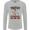 Fishing Fisherman Forecast Alcohol Beer Mens Long Sleeve T-Shirt Sports Grey