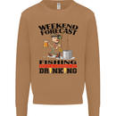 Fishing Fisherman Forecast Alcohol Beer Mens Sweatshirt Jumper Caramel Latte
