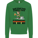Fishing Fisherman Forecast Alcohol Beer Mens Sweatshirt Jumper Irish Green