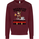Fishing Fisherman Forecast Alcohol Beer Mens Sweatshirt Jumper Maroon