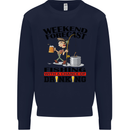 Fishing Fisherman Forecast Alcohol Beer Mens Sweatshirt Jumper Navy Blue