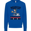 Fishing Fisherman Forecast Alcohol Beer Mens Sweatshirt Jumper Royal Blue