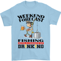 Fishing Fisherman Forecast Alcohol Beer Mens T-Shirt Cotton Gildan Light Blue