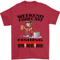 Fishing Fisherman Forecast Alcohol Beer Mens T-Shirt Cotton Gildan Red
