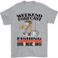 Fishing Fisherman Forecast Alcohol Beer Mens T-Shirt Cotton Gildan Sports Grey