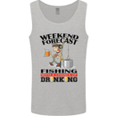 Fishing Fisherman Forecast Alcohol Beer Mens Vest Tank Top Sports Grey