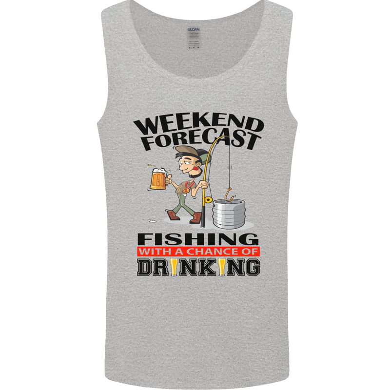 Fishing Fisherman Forecast Alcohol Beer Mens Vest Tank Top Sports Grey