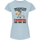 Fishing Fisherman Forecast Alcohol Beer Womens Petite Cut T-Shirt Light Blue
