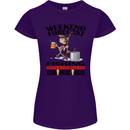 Fishing Fisherman Forecast Alcohol Beer Womens Petite Cut T-Shirt Purple