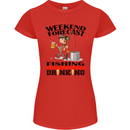 Fishing Fisherman Forecast Alcohol Beer Womens Petite Cut T-Shirt Red