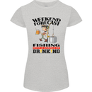 Fishing Fisherman Forecast Alcohol Beer Womens Petite Cut T-Shirt Sports Grey