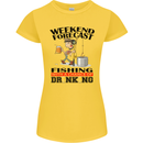 Fishing Fisherman Forecast Alcohol Beer Womens Petite Cut T-Shirt Yellow