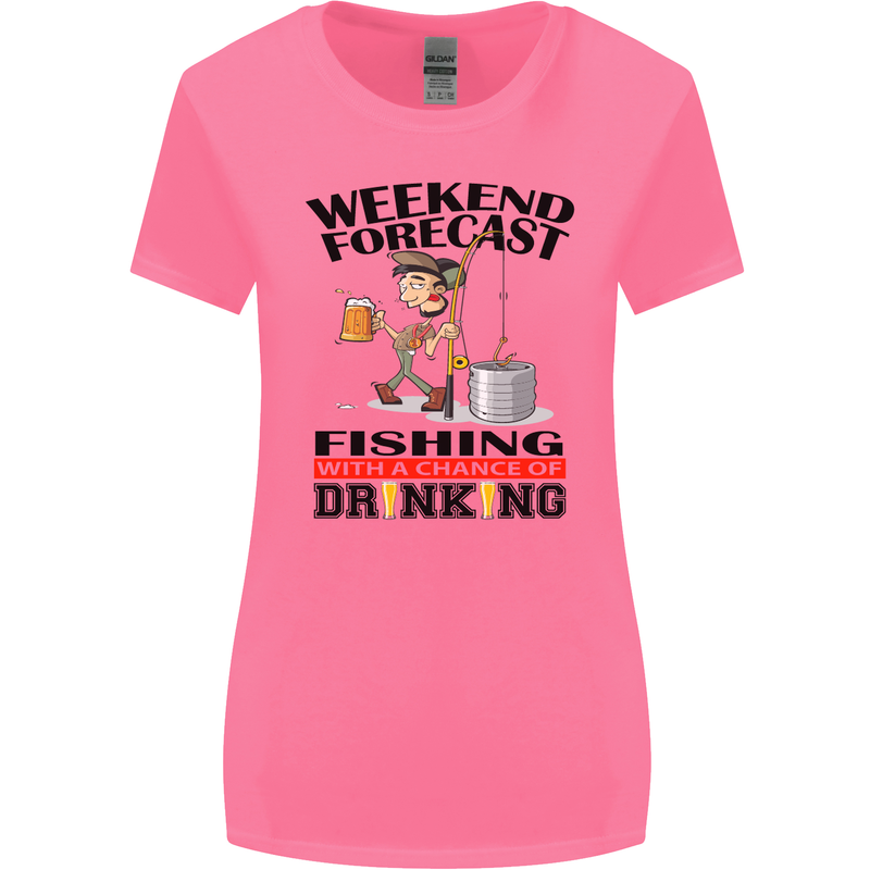 Fishing Fisherman Forecast Alcohol Beer Womens Wider Cut T-Shirt Azalea