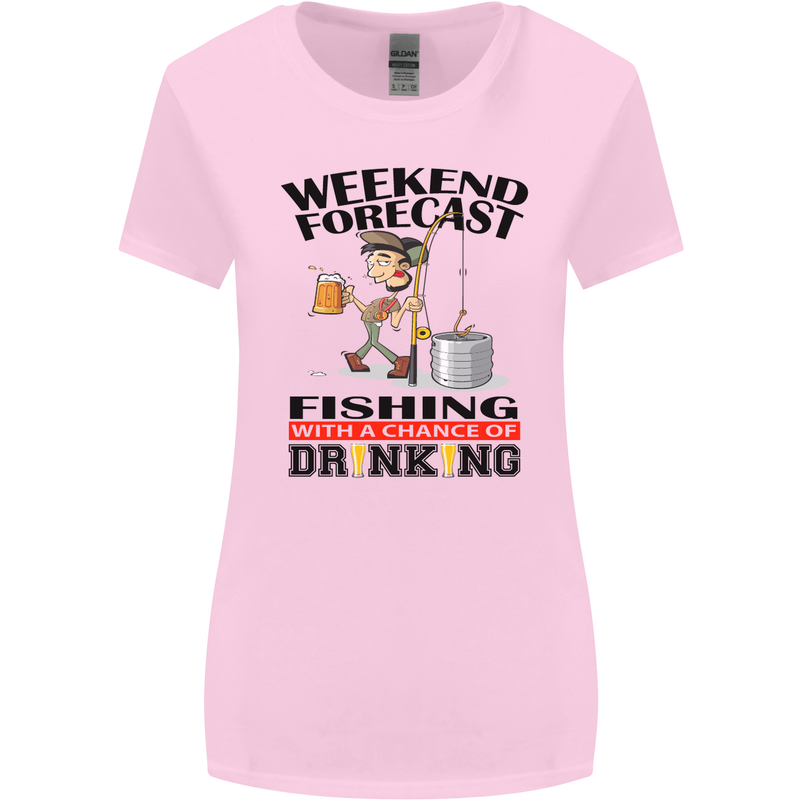Fishing Fisherman Forecast Alcohol Beer Womens Wider Cut T-Shirt Light Pink