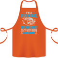 Fishing Grandad Funny Fathers Day Fisherman Cotton Apron 100% Organic Orange