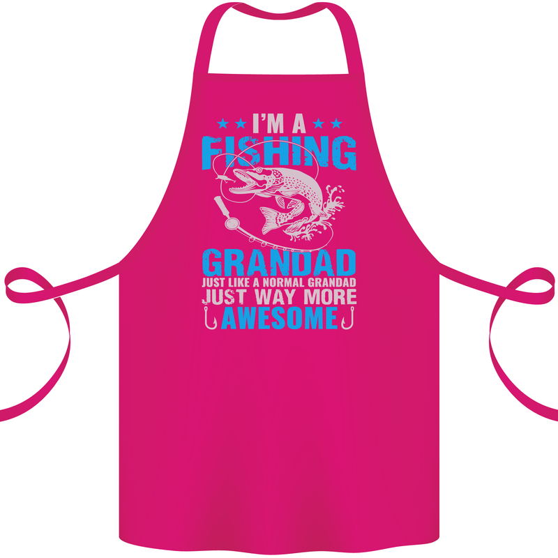 Fishing Grandad Funny Fathers Day Fisherman Cotton Apron 100% Organic Pink