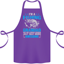 Fishing Grandad Funny Fathers Day Fisherman Cotton Apron 100% Organic Purple