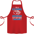 Fishing Grandad Funny Fathers Day Fisherman Cotton Apron 100% Organic Red