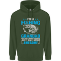 Fishing Grandad Funny Fathers Day Fisherman Mens 80% Cotton Hoodie Forest Green