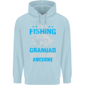 Fishing Grandad Funny Fathers Day Fisherman Mens 80% Cotton Hoodie Light Blue