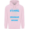 Fishing Grandad Funny Fathers Day Fisherman Mens 80% Cotton Hoodie Light Pink