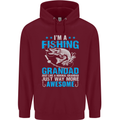 Fishing Grandad Funny Fathers Day Fisherman Mens 80% Cotton Hoodie Maroon